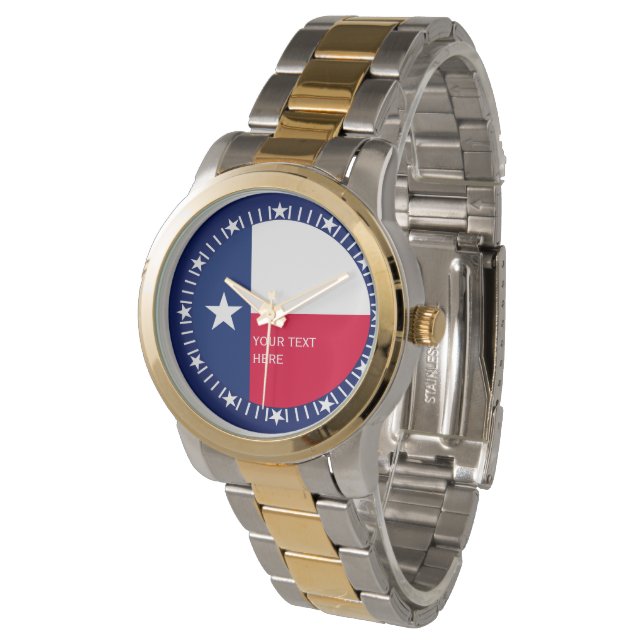 Personalized Texas State Flag watch Design (Angled)