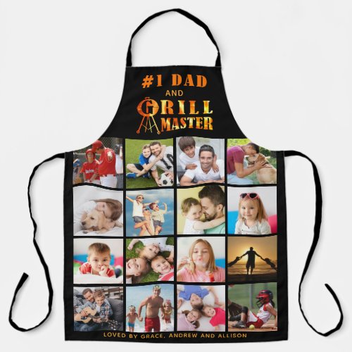 Personalized Text 1 DAD GRILL MASTER 16 Photo Apr Apron