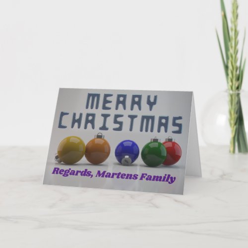 Personalized Text  3D Design Christmas Holiday Card