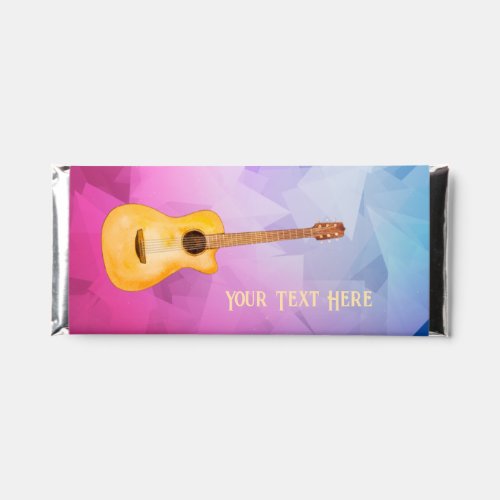 Personalized Text Acoustic Guitar Music Geometry  Hershey Bar Favors