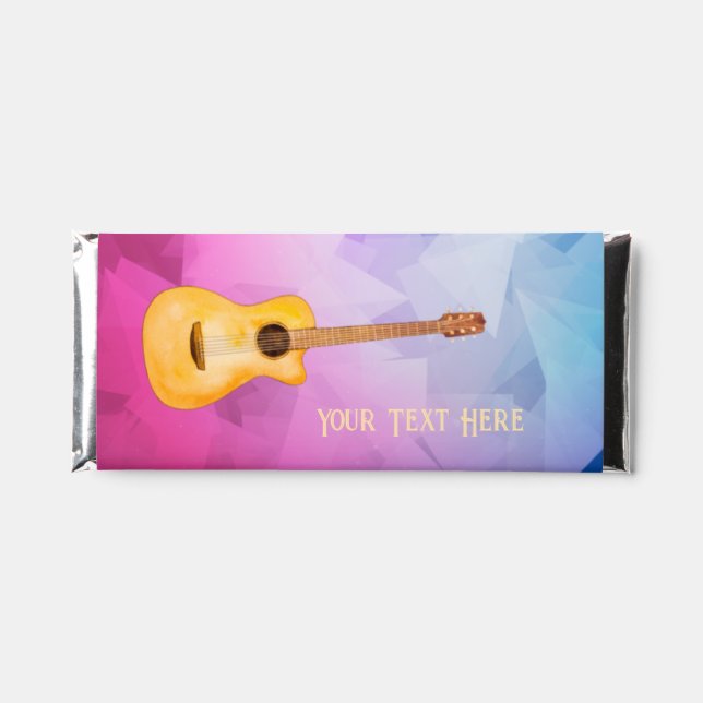 Personalized Text Acoustic Guitar Music Geometry  Hershey Bar Favors (Front)