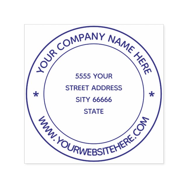 Personalized Text Address Round Self-inking Stamp (Design)