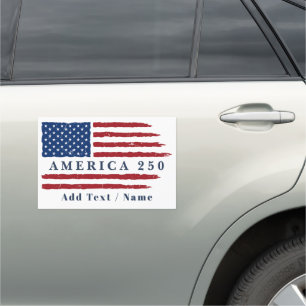 Personalized Text America 250 USA Flag Car Magnet