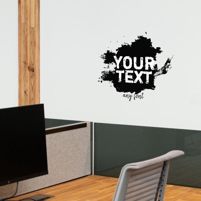 Personalized text and image grunge paint wall decal  (Office 2)