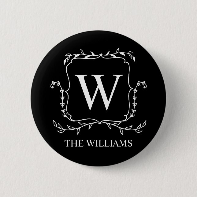 Personalized Text and Monogram Logo Button (Front)