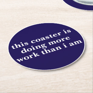Personalized Text And Name Funny Cool Party Round Paper Coaster
