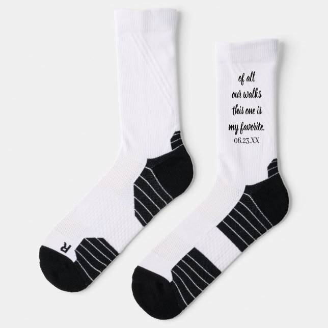 Personalized Text And Name Simple Wedding Groom  Socks (Left)
