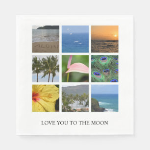 Personalized Text and Photo Collage Hawaii Wedding Napkins