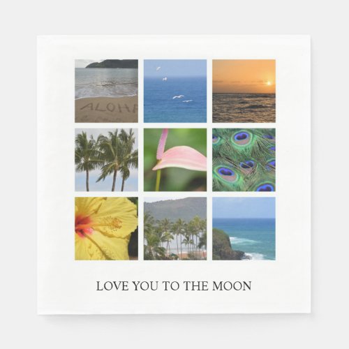 Personalized Text and Photo Collage Hawaii Wedding Napkins