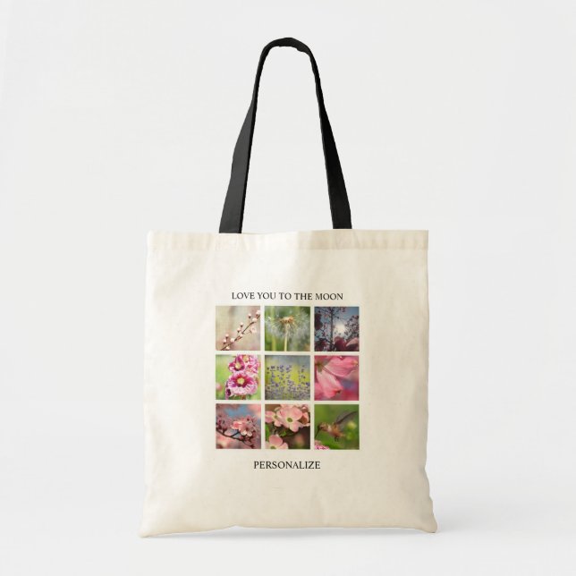 Personalized Text and Photo Collage Tote Bag (Front)