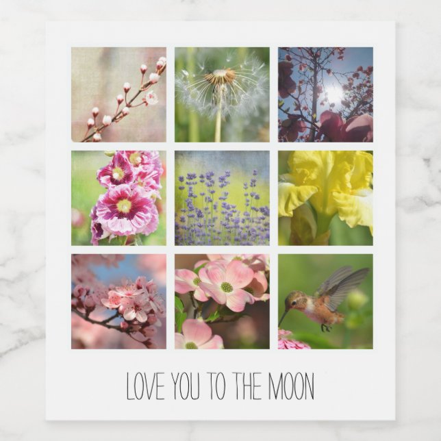 Personalized Text and Photo Collage Wine Label (Single Label)