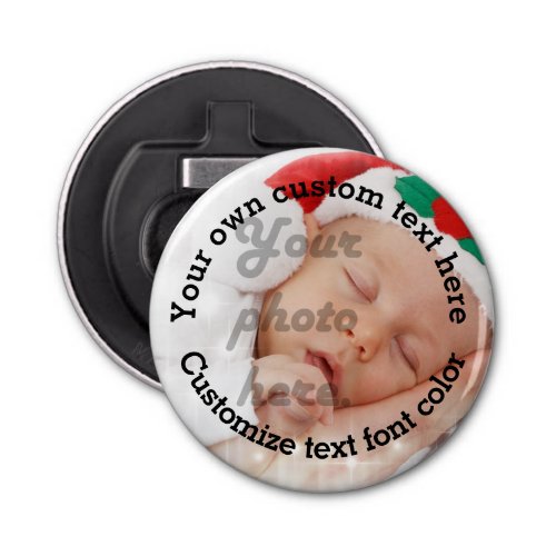 Personalized text and photo template bottle opener