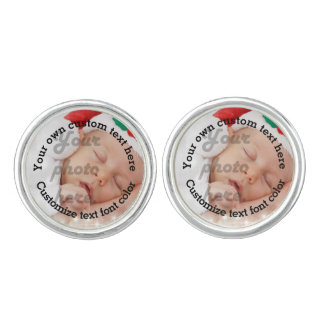 Personalized text and photo template cufflinks