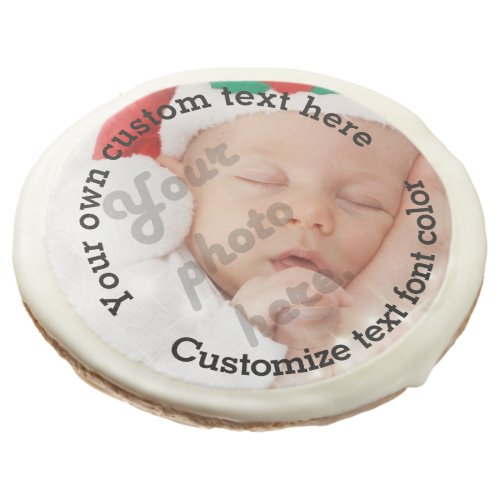 Personalized text and photo template sugar cookie