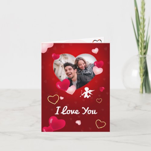 Personalized text and photo Valentines Day card Holiday Card