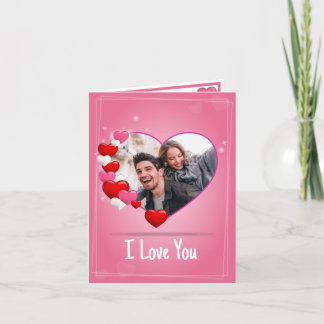 Personalized text and photo Valentine's Day card. Letterpress Thank You Card