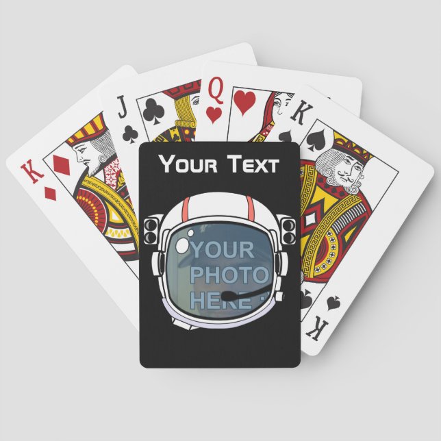 Personalized Text and Photo You As Astronaut Poker Cards (Back)