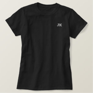 Personalized Text Black Embroidered Shirt