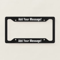 PERSONALIZED TEXT Black License Plate Frame PERSONALIZED TEXT Black License Plate Frame