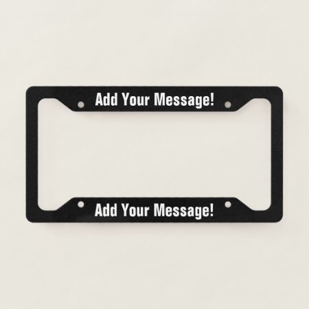 Personalized Text Black License Plate Frame