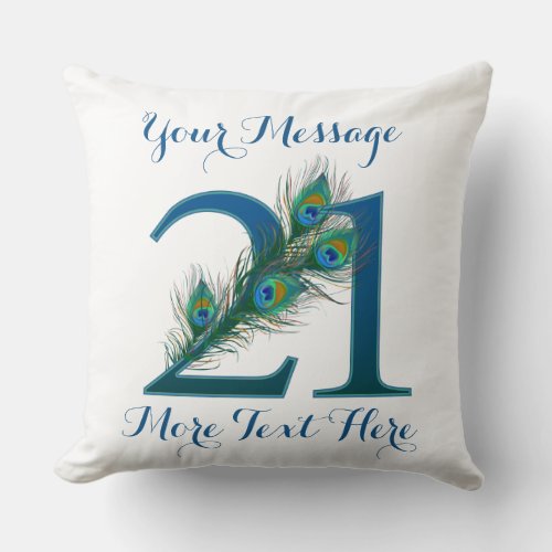 Personalized text classy 21st Birthday 21 Pillows