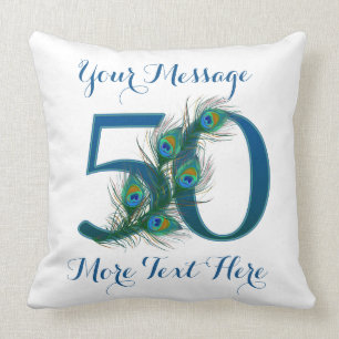 Personalized text classy 50th Birthday 50 Pillows