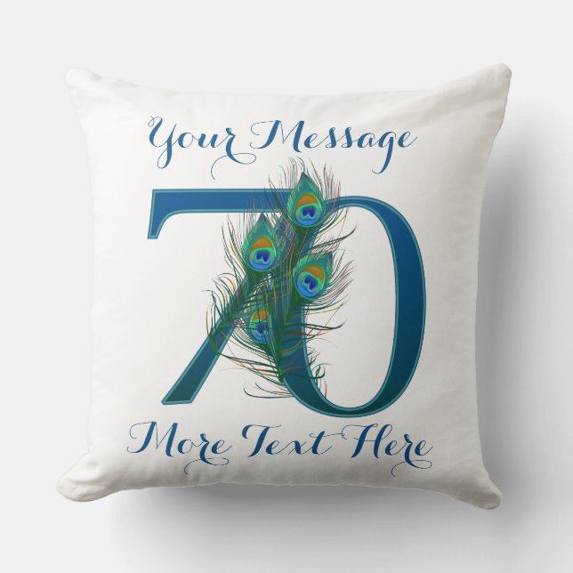 Personalized text classy 70th Birthday 70 Pillows (Front)