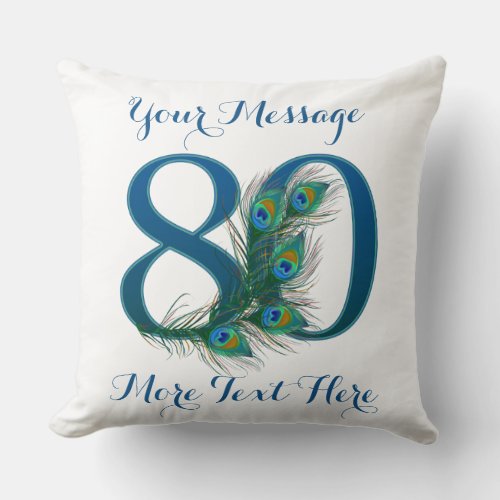 Personalized text custom 80th Birthday 80 Pillows