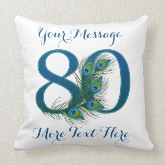 Personalized text custom 80th Birthday 80 Pillows