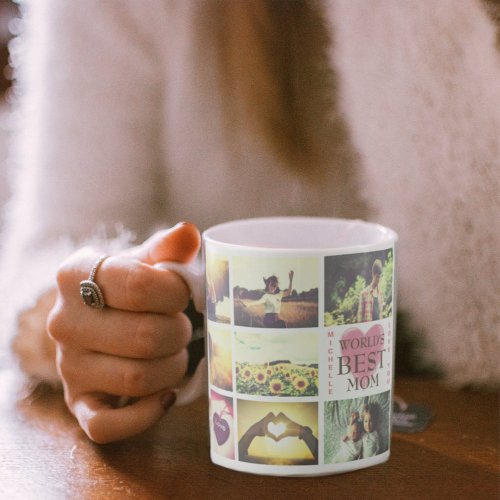 Personalized text custom photo collage coffee mug