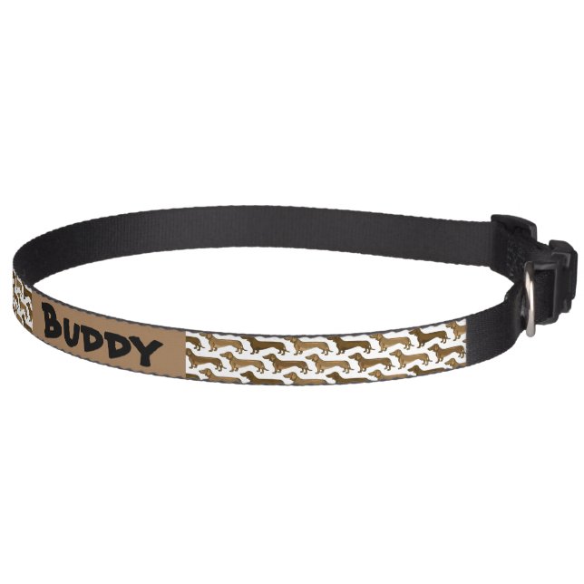 Personalized Text Dachshund Seamless Pet Collar (Right)