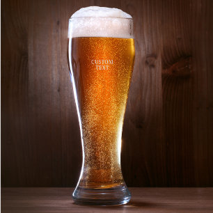 Personalized Text Engraved Beer Pilsner Glass