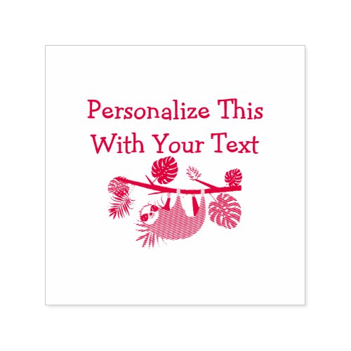 Personalized Text Fun Hanging Sloth Self_inking Stamp