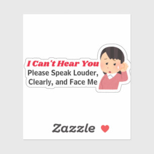 Personalized Text - girl with hard of hearing Sticker