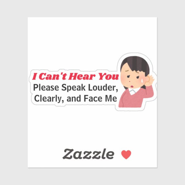 Personalized Text - girl with hard of hearing Sticker (Sheet)
