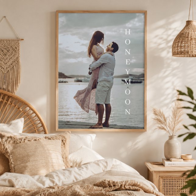 Personalized Text Honeymoon Wedding Custom Photo Poster (Creator Uploaded)