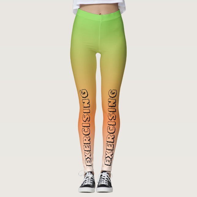 Personalized text l Fashion gradient Exercising Leggings (Front)