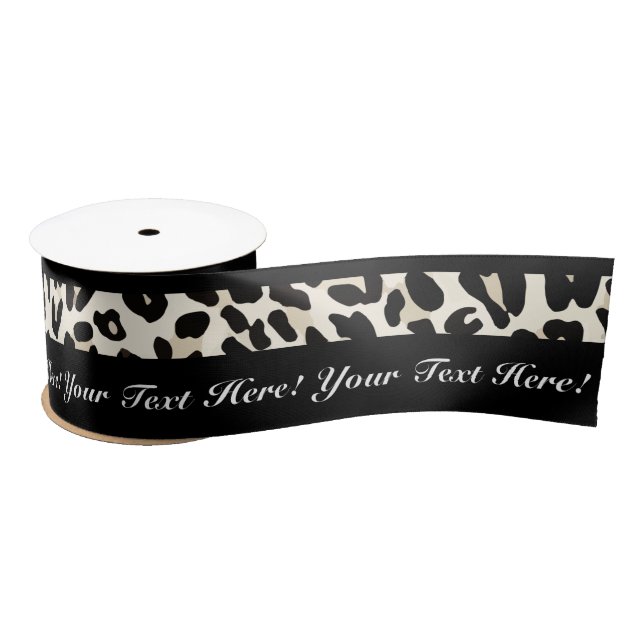 Personalized Text Leopard Print Ribbon (Spool)
