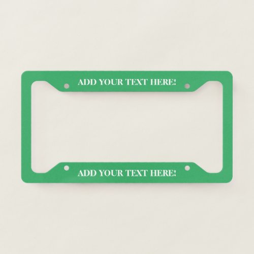 Personalized Text Mint Green License Plate Frame