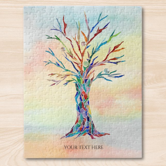  Personalized Text Mosaic Tree Jigsaw Puzzle (Creator Uploaded)