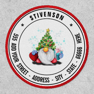 Personalized Text Name Christmas Gnome Patch Gift