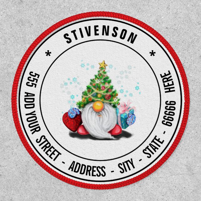 Personalized Text Name Christmas Gnome Patch Gift (Front)