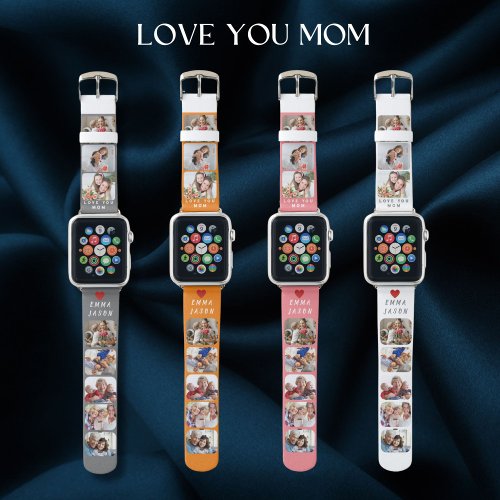 Personalized Text Names 8 Photo Apple Watch Strap 