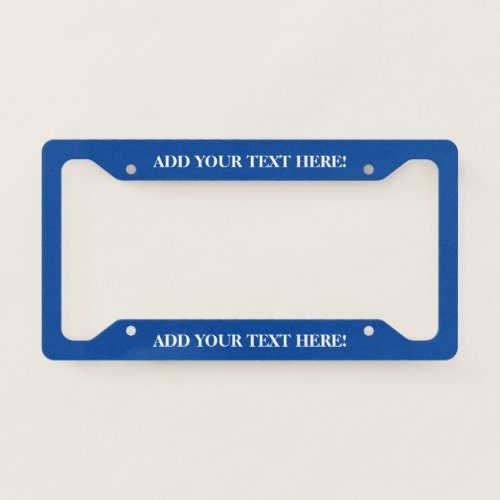 Personalized Text Navy Blue License Plate Frame