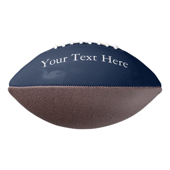 Personalized Text Navy Blue White Monogram Gift Football (Rotated 270)