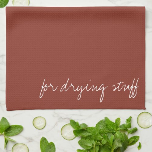 Personalized Text on Burnt Umber Kitchen Towel