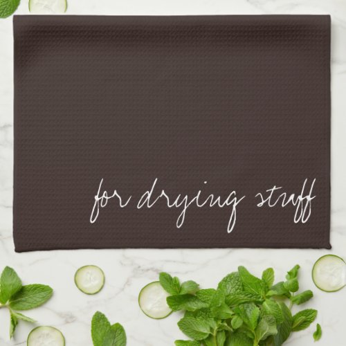 Personalized Text on Dark Chocolate Kitchen Towel