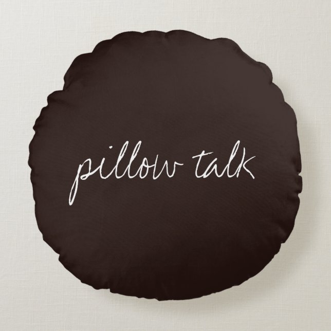 Personalized Text on Dark Chocolate Round Pillow (Front)