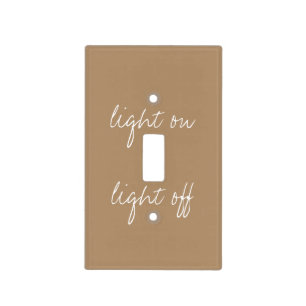 Personalized Text on Ice Coffee Brown Light Switch Cover