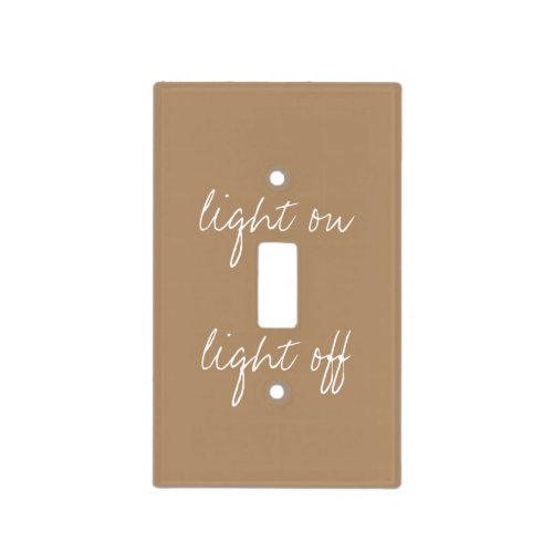 Personalized Text on Ice Coffee Brown Light Switch Cover